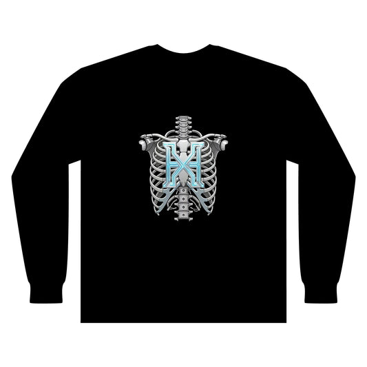 Hypug Xenon Ribcage X-Ray Long Sleeve — Skeleton Chest Anatomy Graphic Shirt - HYPUG XENON