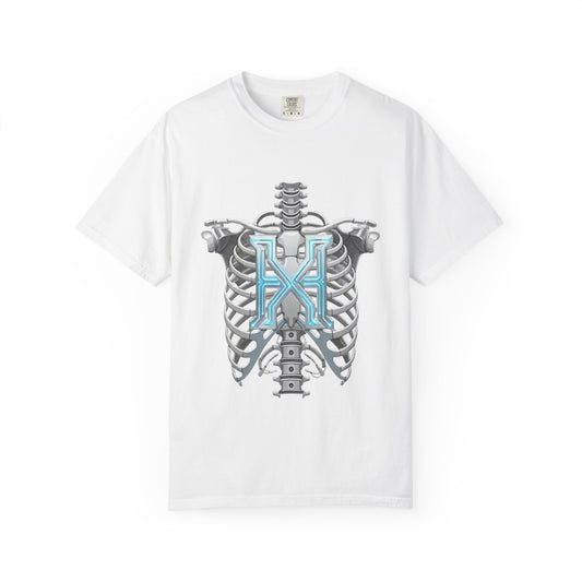 Hypug Xenon Skeleton Ribcage & Robotic X T-Shirt — Futuristic Tech Anatomy Tee - HYPUG XENON