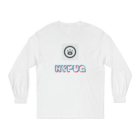 Big Dog Graphic Long Sleeve Tee — 'HYPUG' Chest Logo, Boxer Dog Back Print