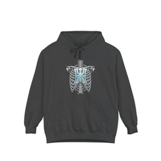 Hypug Xenon Ribcage Anatomy Hoodie — Blue Gothic Spine Chest Design - HYPUG XENON