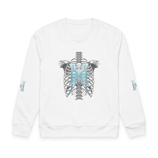 Hypug Xenon Skeleton X Crewneck Sweatshirt — Futuristic Robotic Ribcage Graphic - HYPUG XENON
