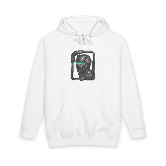 Cyber Iron Requiem Hoodie — Futuristic Robotic Helmet & Back Combat Art Pullover - HYPUG XENON