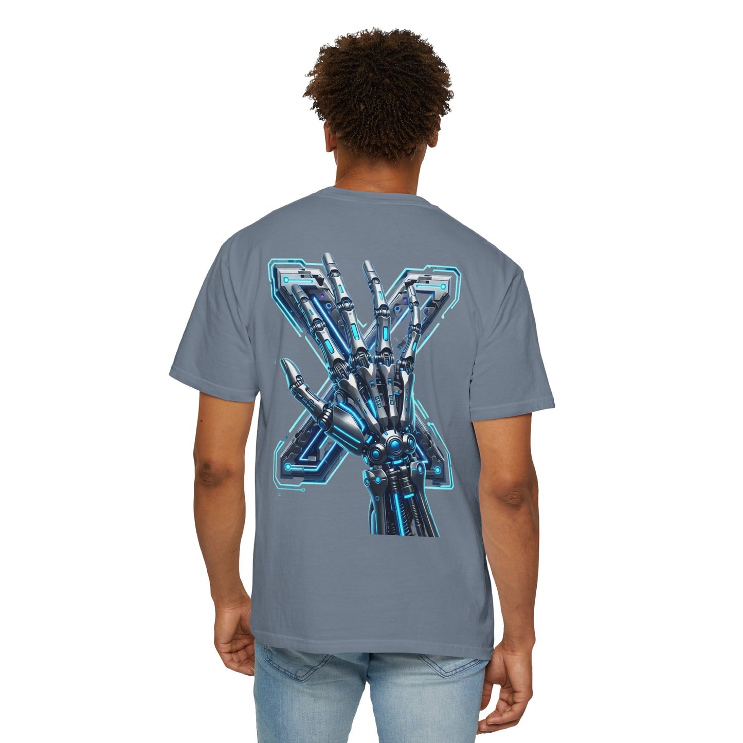 Hypug Xenon Skeleton Ribcage & Robotic X T-Shirt — Futuristic Tech Anatomy Tee