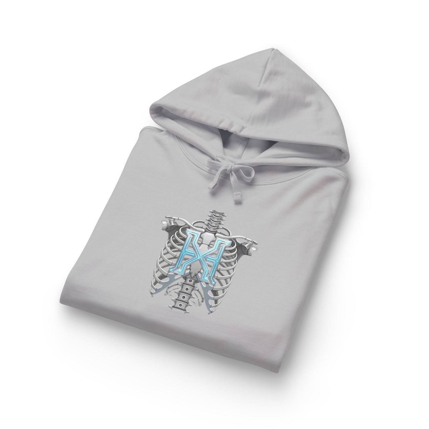 Hypug Xenon Hoodie — Cybernetic Spine & Robotic Hand Graphic Pullover