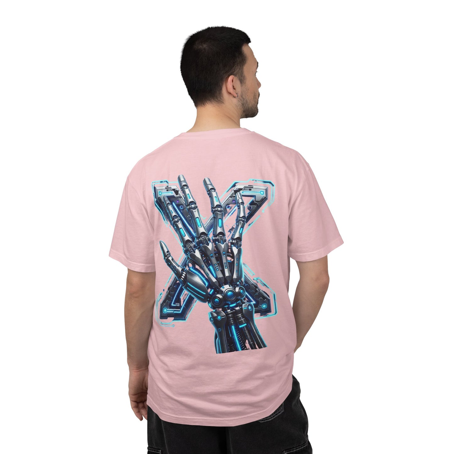 Hypug Xenon Skeleton Ribcage & Robotic X T-Shirt — Futuristic Tech Anatomy Tee
