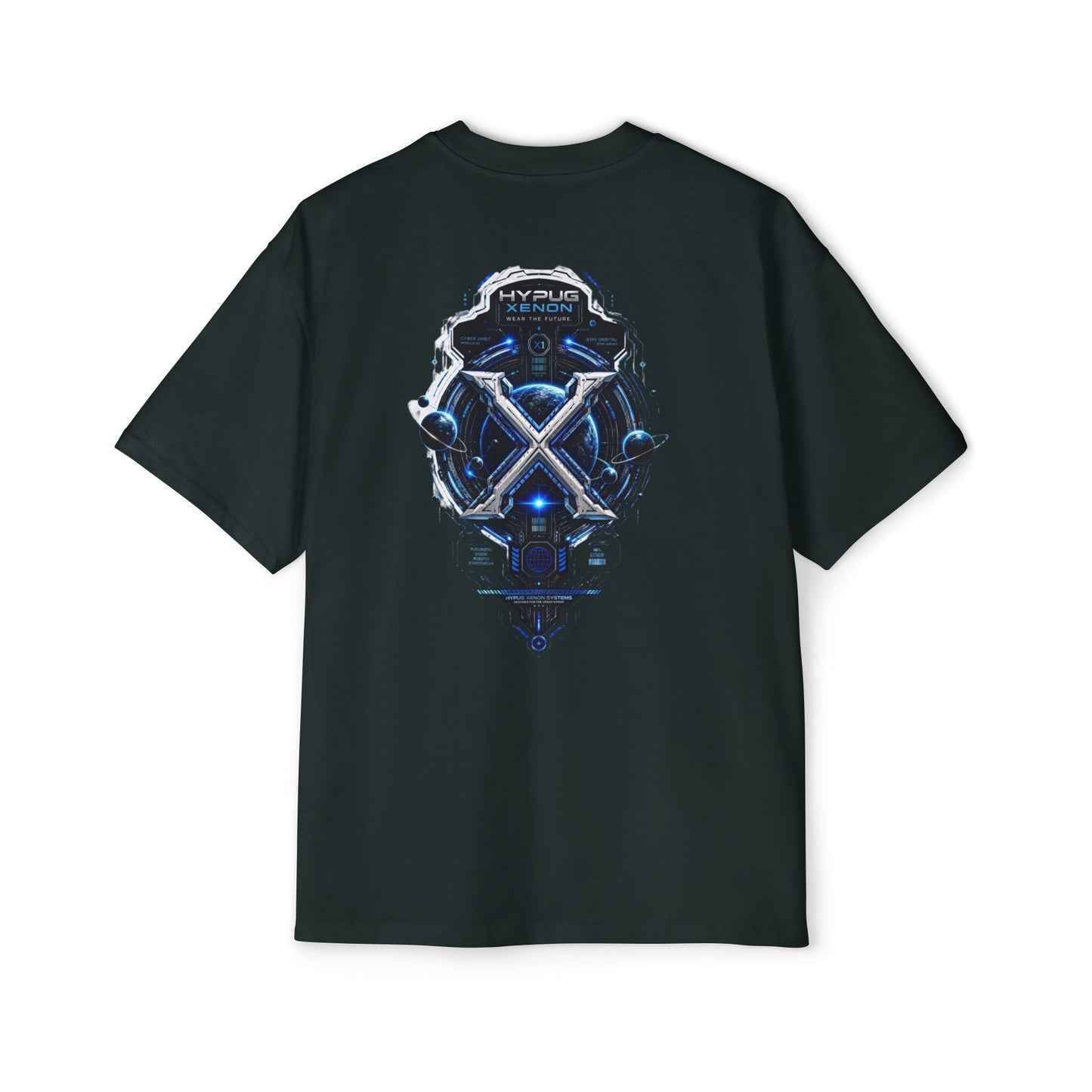 HYPUG XENON Cyber Orbit T-shirt back with futuristic orbital X graphic