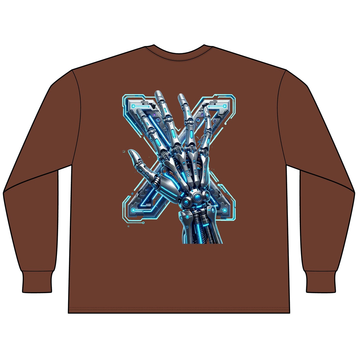 Hypug Xenon Cyber X Ribcage Long Sleeve Tee — Futuristic Robotic Skeleton Graphic