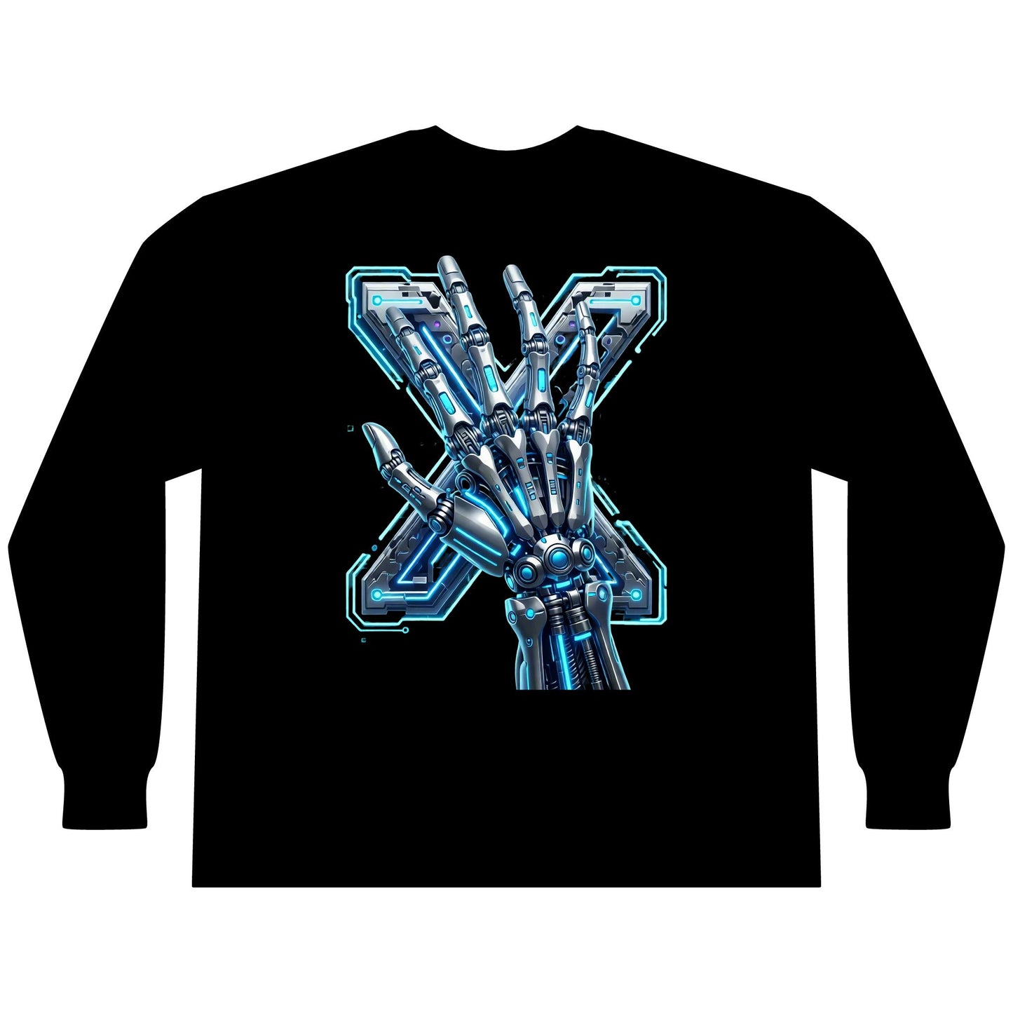 Hypug Xenon Cyber X Ribcage Long Sleeve Tee — Futuristic Robotic Skeleton Graphic