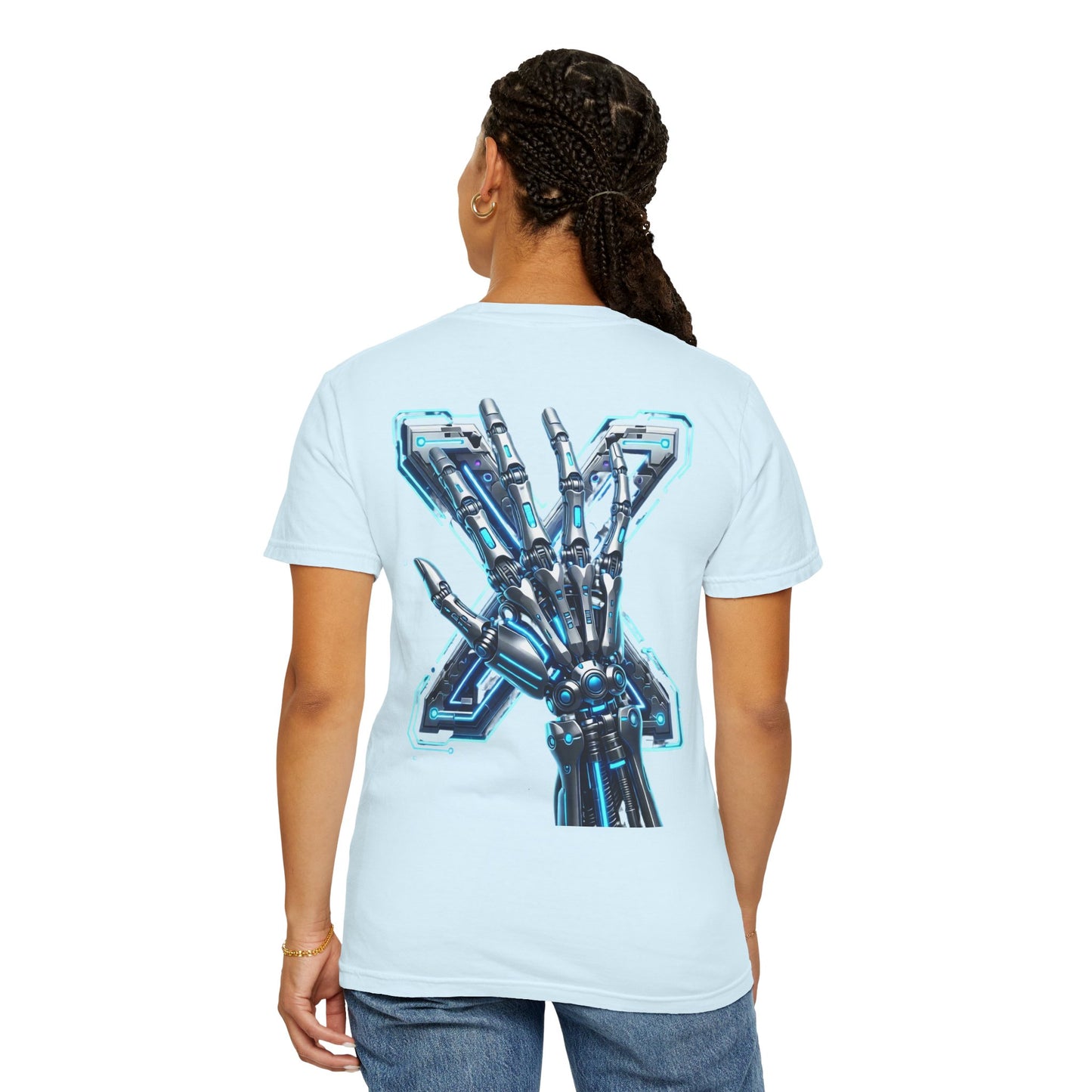 Hypug Xenon Skeleton Ribcage & Robotic X T-Shirt — Futuristic Tech Anatomy Tee