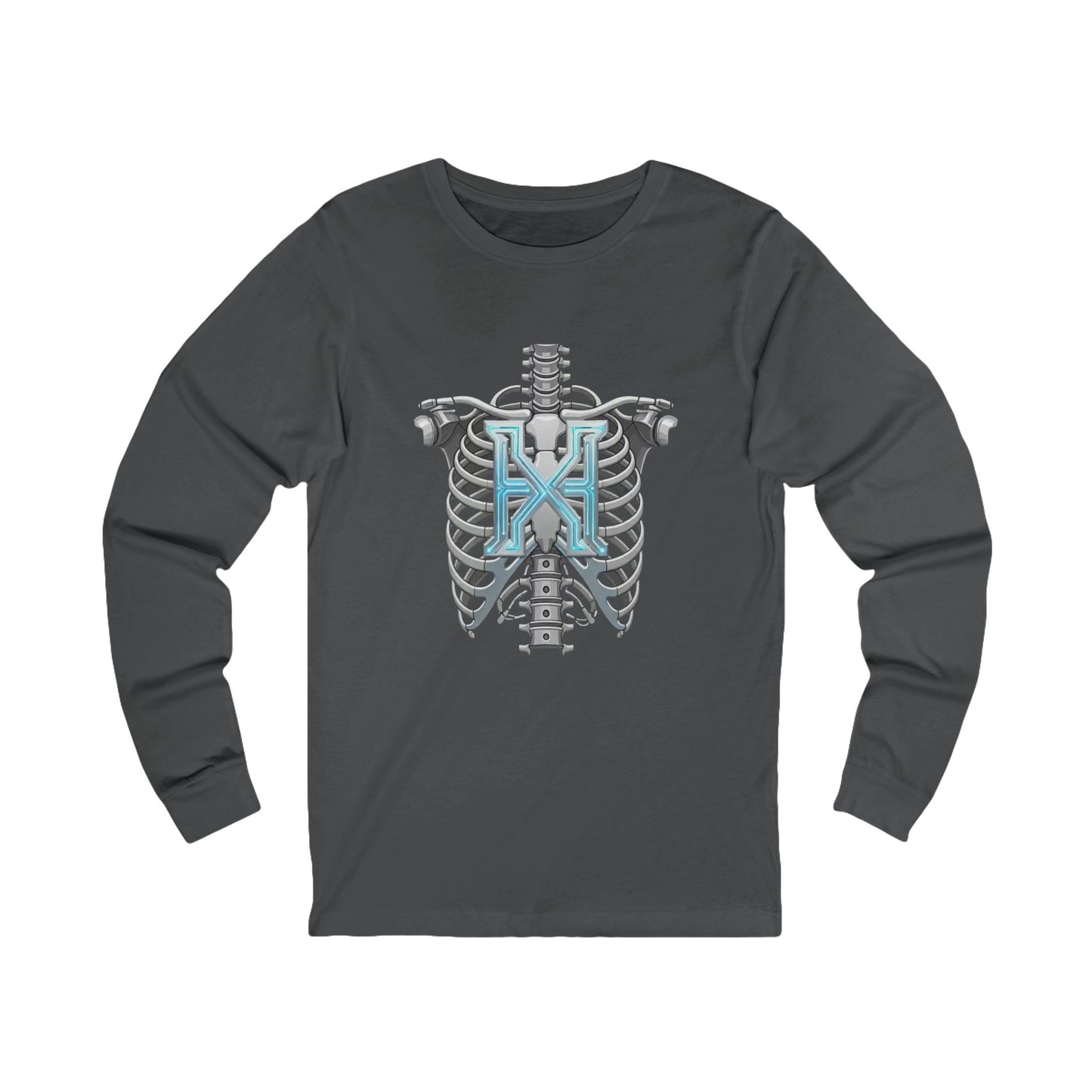 Hypug Xenon Robotic X Ribcage Long Sleeve Tee — Cyberpunk Skeleton Graphic Shirt