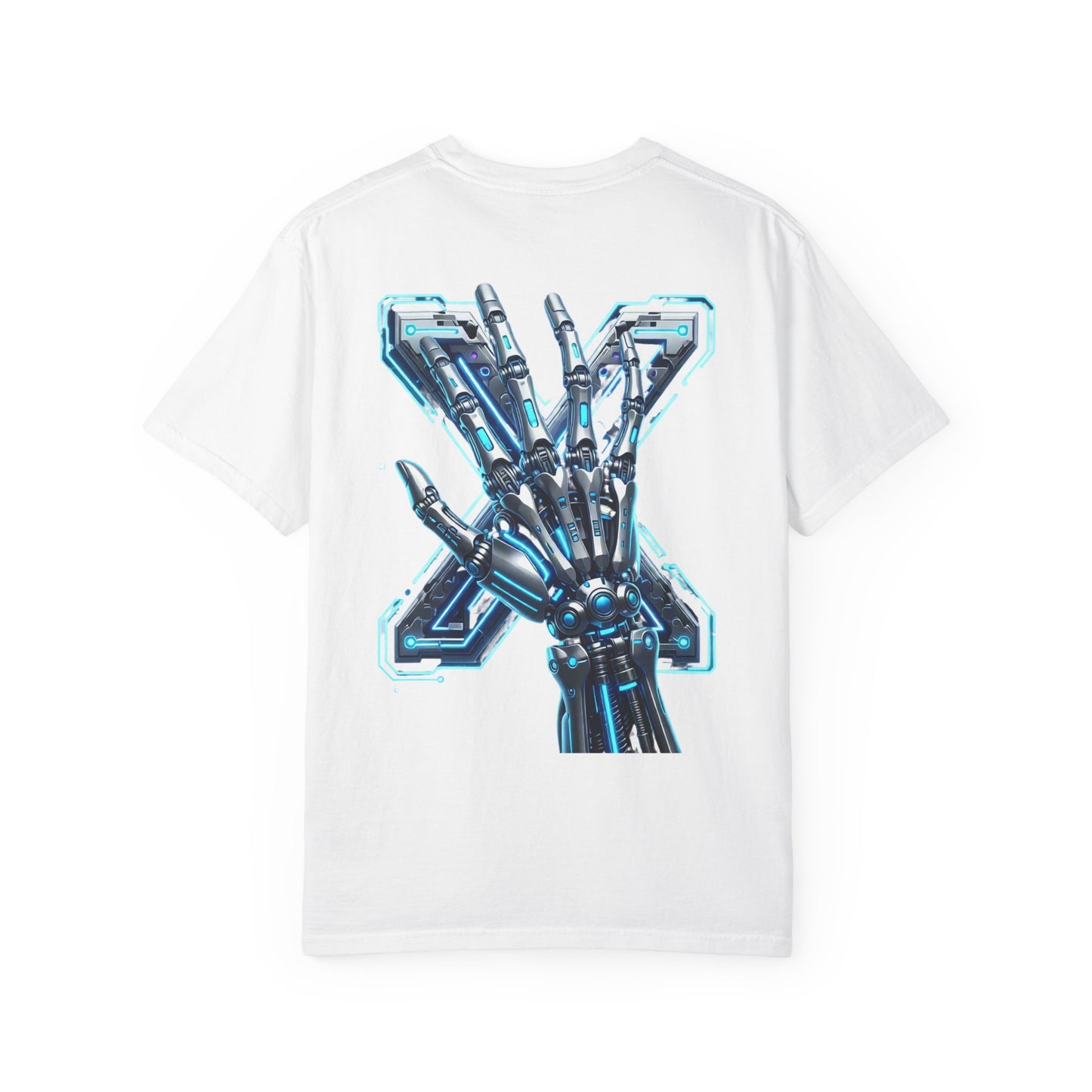 Hypug Xenon Skeleton Ribcage & Robotic X T-Shirt — Futuristic Tech Anatomy Tee