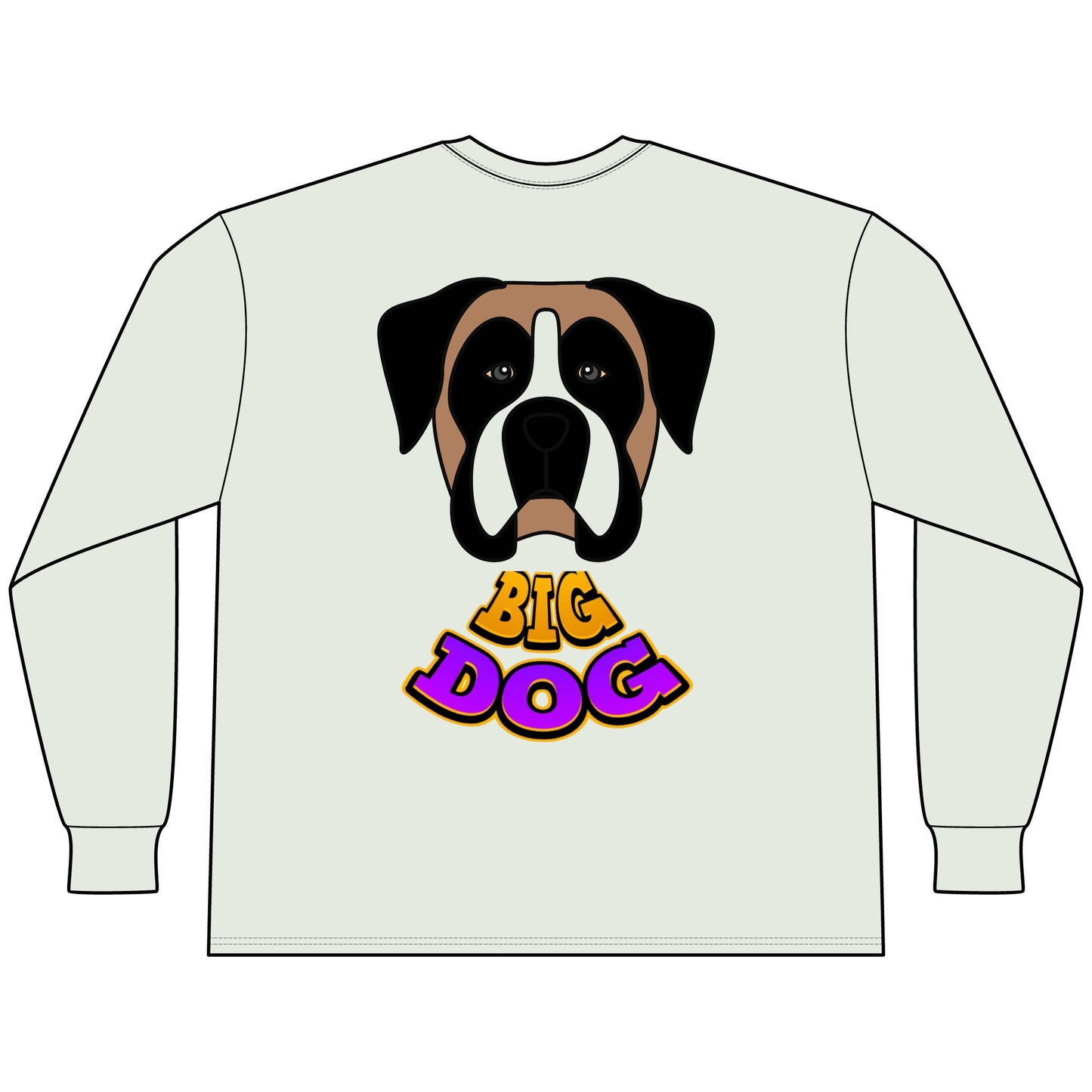 Big Dog Boxer Long Sleeve Tee — 'HYPUG' Graphic Front & Back