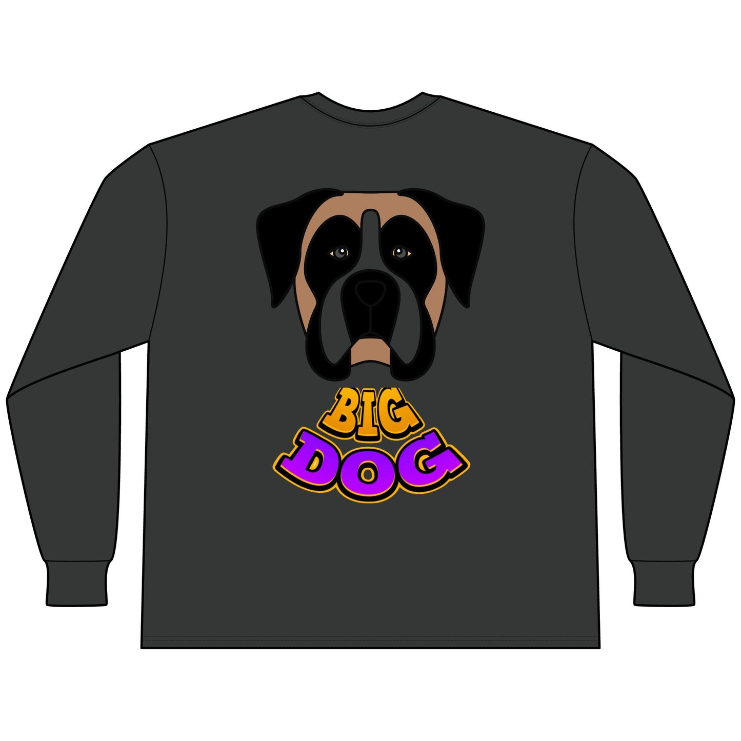 Big Dog Boxer Long Sleeve Tee — 'HYPUG' Graphic Front & Back