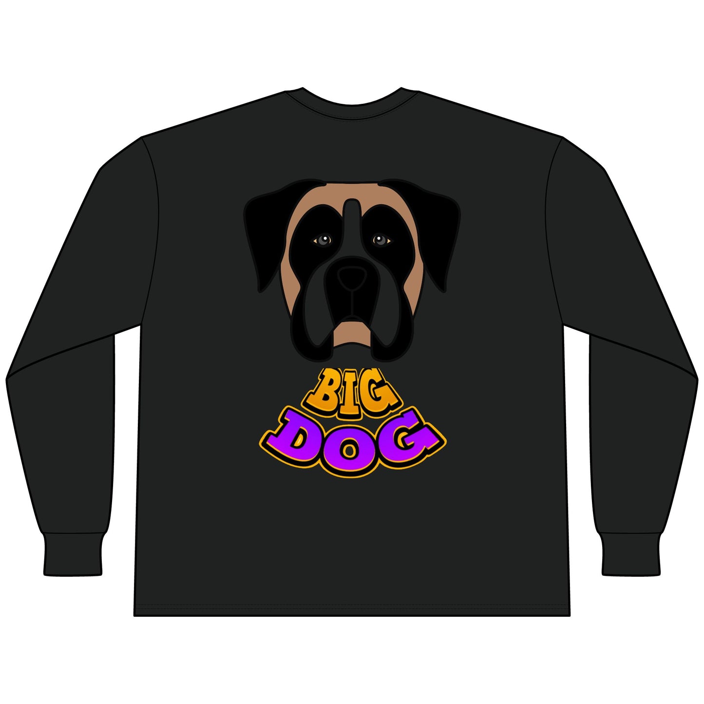 Big Dog Boxer Long Sleeve Tee — 'HYPUG' Graphic Front & Back