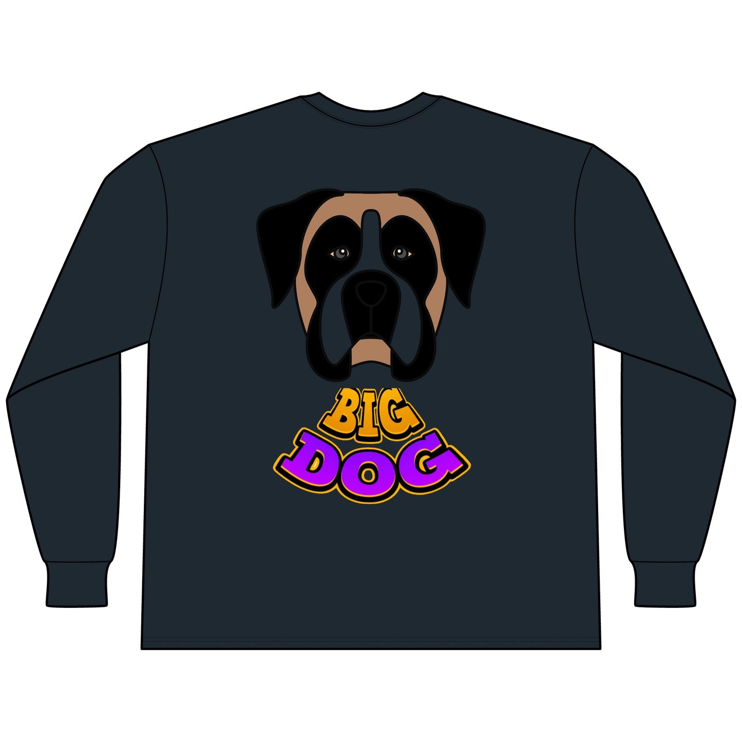 Big Dog Boxer Long Sleeve Tee — 'HYPUG' Graphic Front & Back
