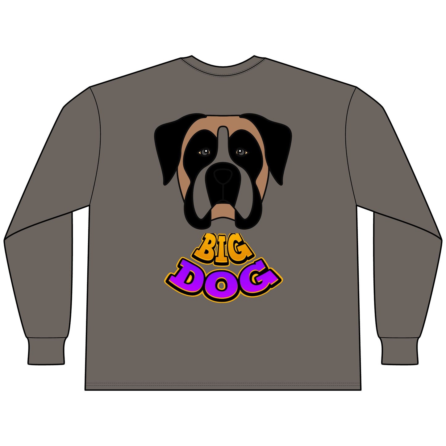 Big Dog Boxer Long Sleeve Tee — 'HYPUG' Graphic Front & Back