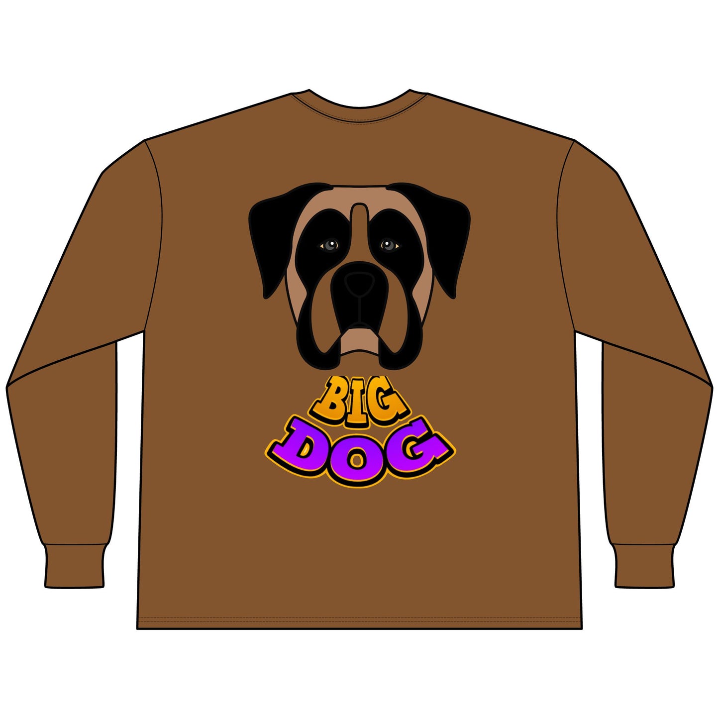 Big Dog Boxer Long Sleeve Tee — 'HYPUG' Graphic Front & Back
