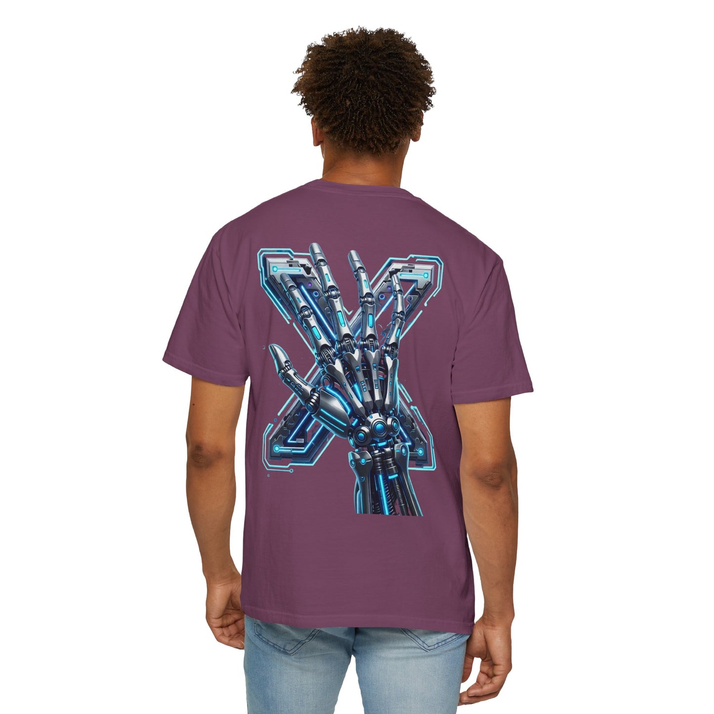 Hypug Xenon Skeleton Ribcage & Robotic X T-Shirt — Futuristic Tech Anatomy Tee