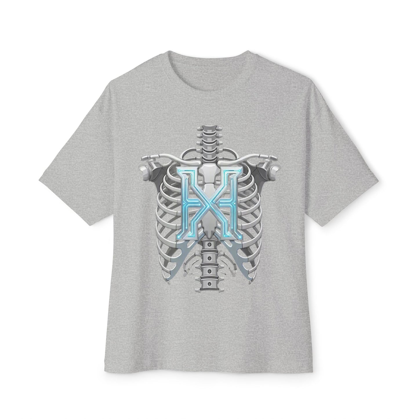 Cyber X Skeleton Tee — Futuristic Robotic Ribcage Graphic T-Shirt