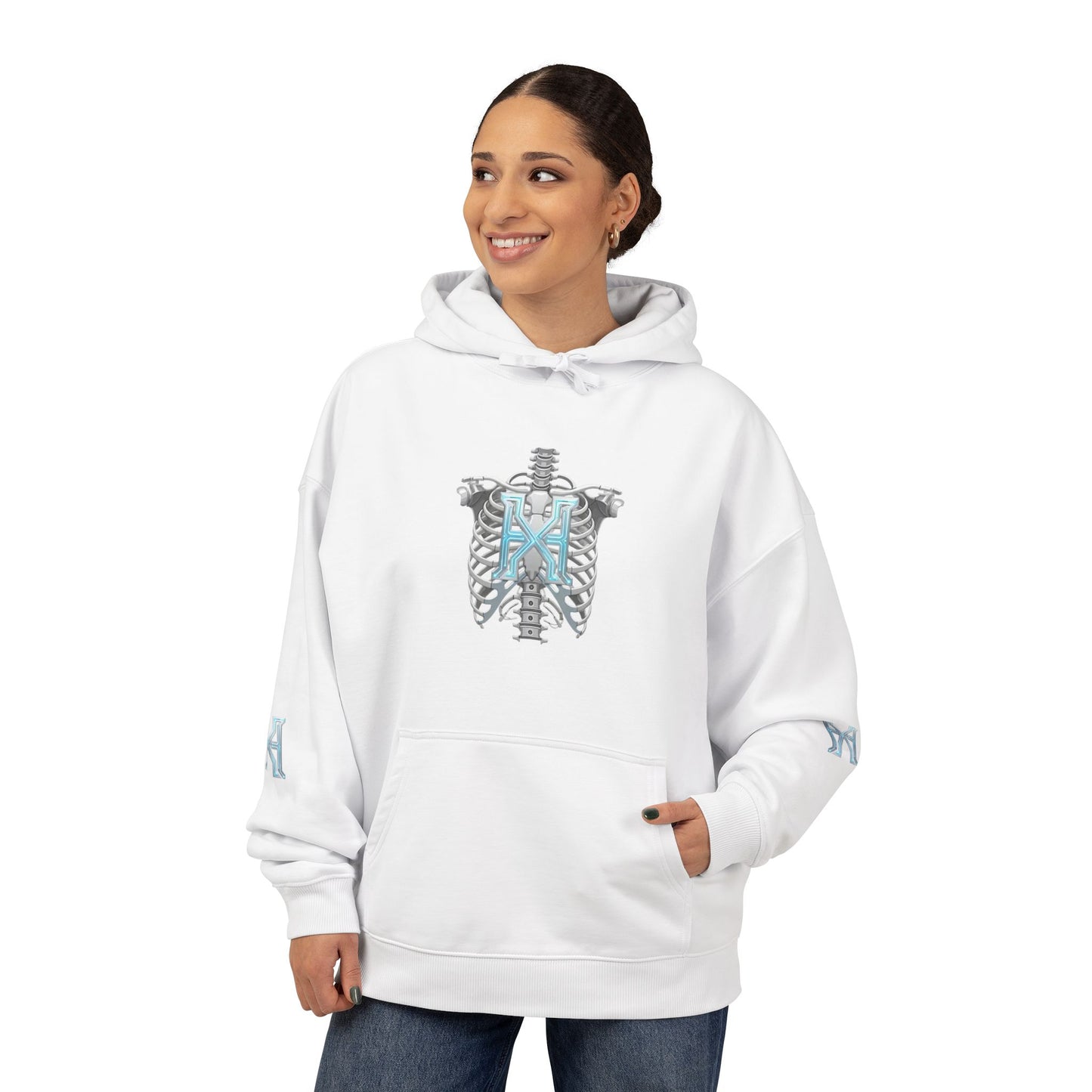 Hypug Xenon Hoodie — Cybernetic Spine & Robotic Hand Graphic Pullover