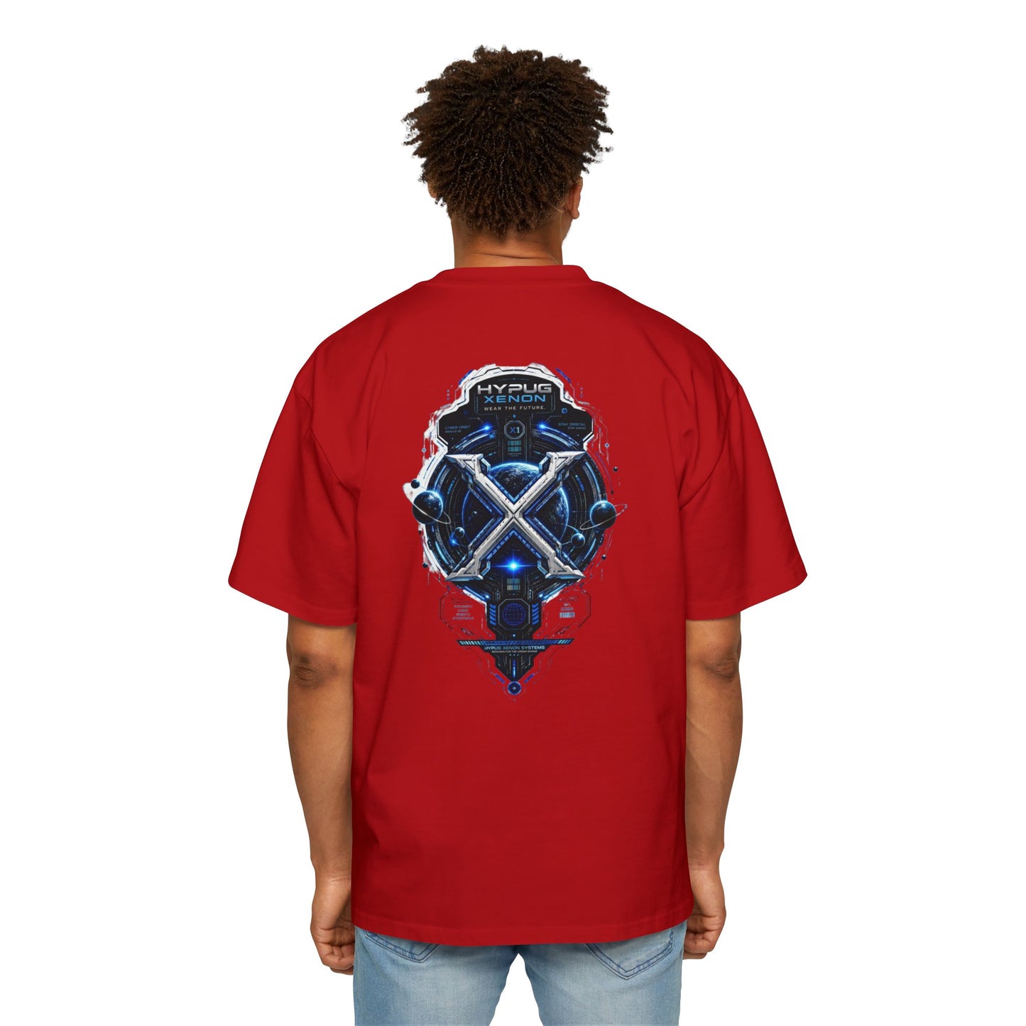 HYPUG XENON Cyber Orbit T-shirt back with futuristic orbital X graphic