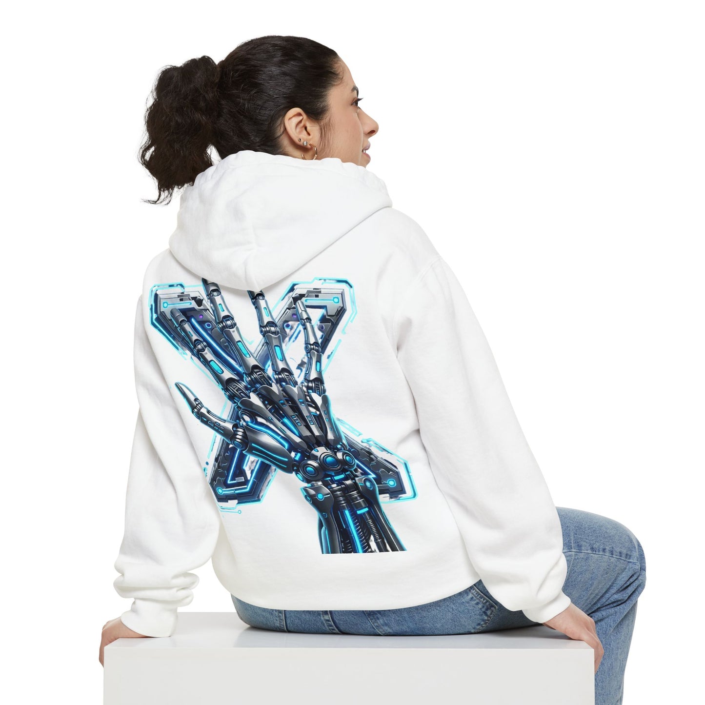 Hypug Xenon Ribcage Anatomy Hoodie — Blue Gothic Spine Chest Design