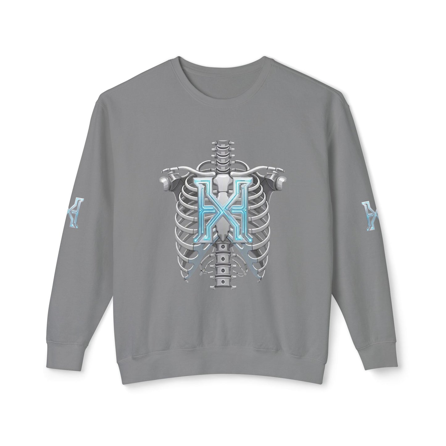 Hypug Xenon Cyber X Ribcage Crewneck Sweatshirt — Futuristic Robotic Hand Graphic