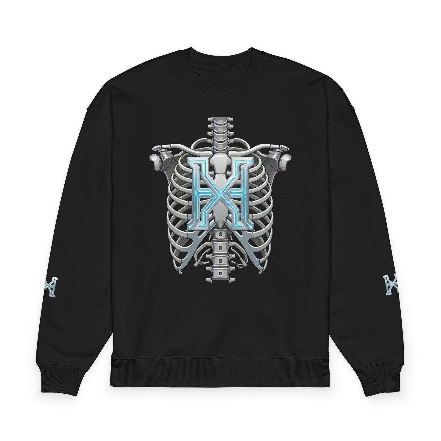 Hypug Xenon Skeleton X Sweatshirt — Futuristic Anatomical Graphic Crewneck
