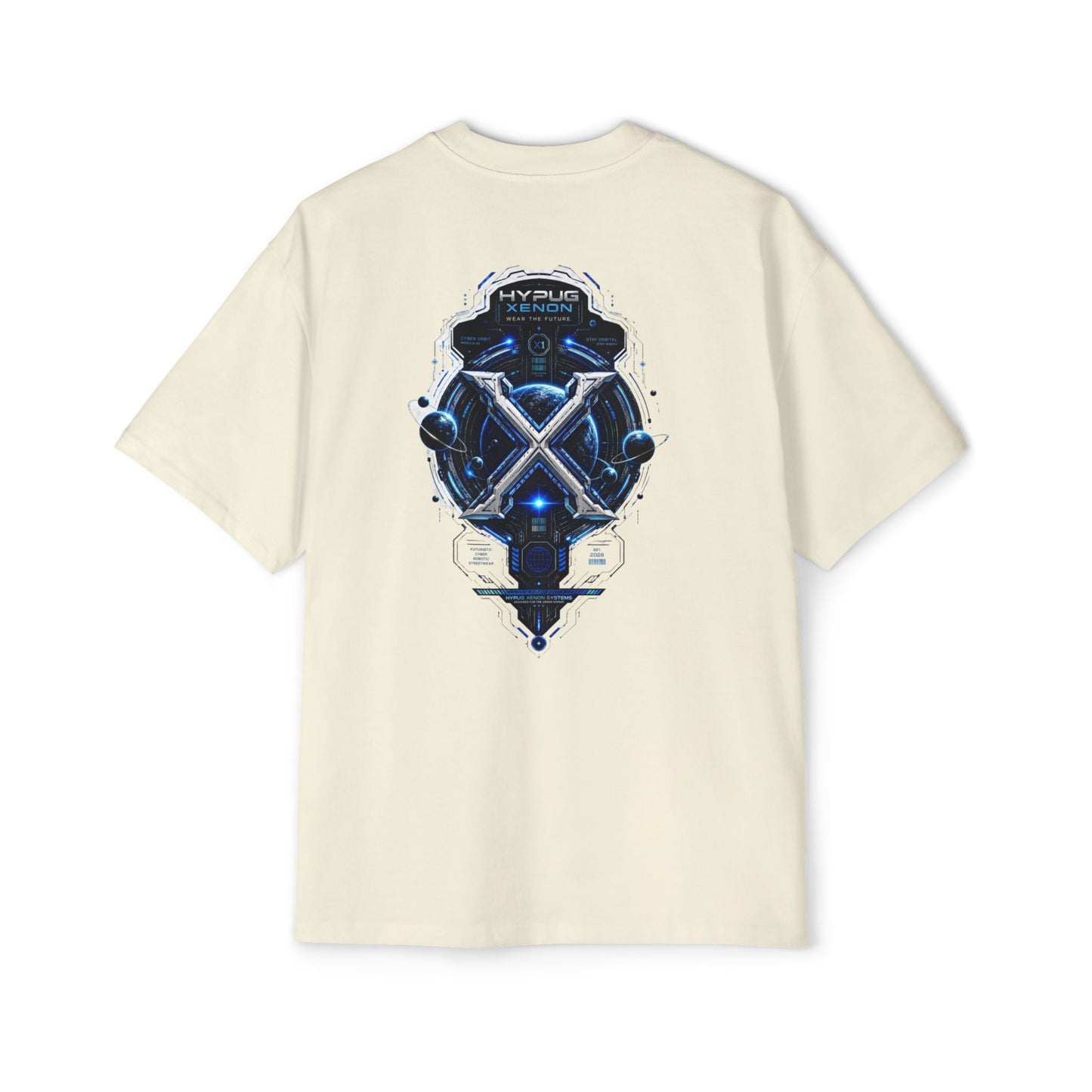 HYPUG XENON Cyber Orbit T-shirt back with futuristic orbital X graphic