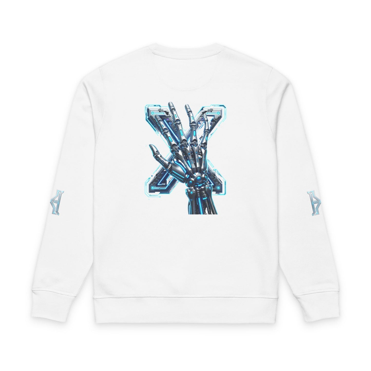 Hypug Xenon Skeleton X Crewneck Sweatshirt — Futuristic Robotic Ribcage Graphic
