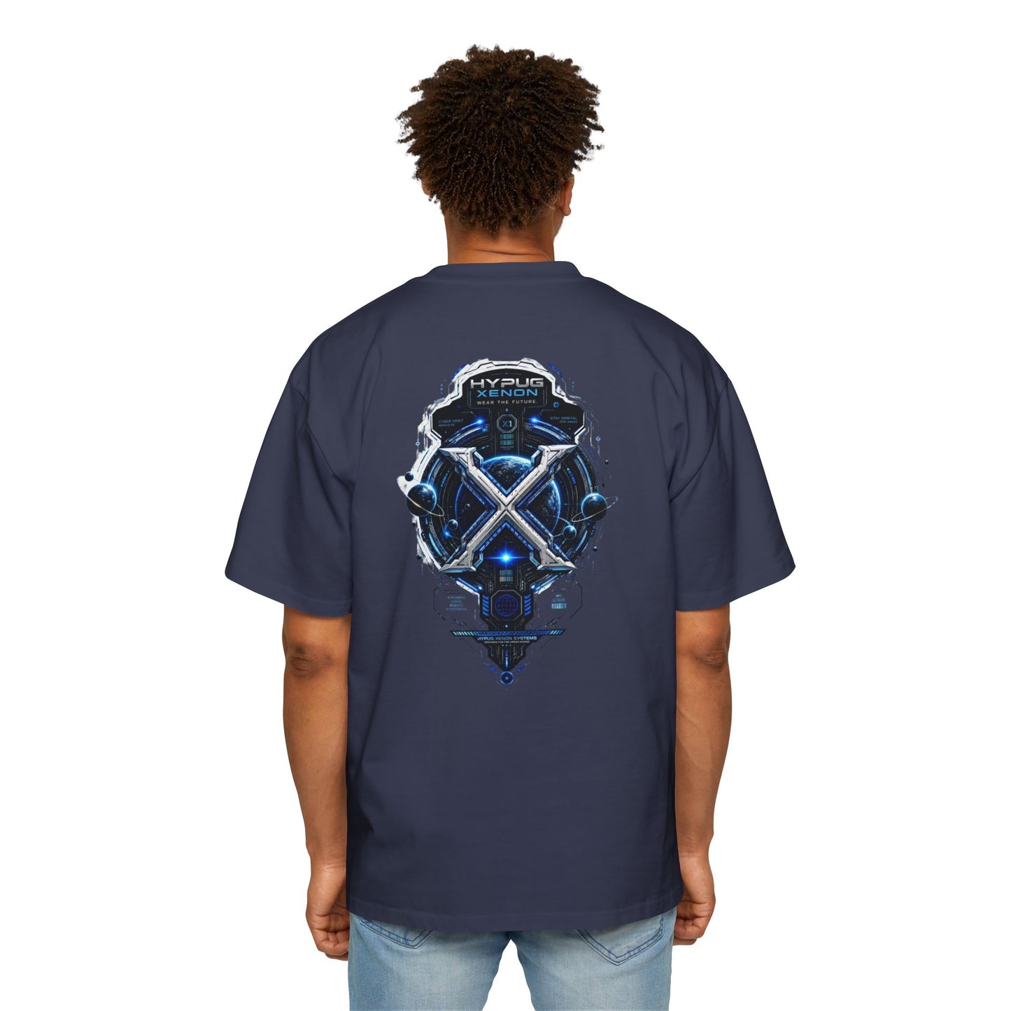 HYPUG XENON Cyber Orbit T-shirt back with futuristic orbital X graphic