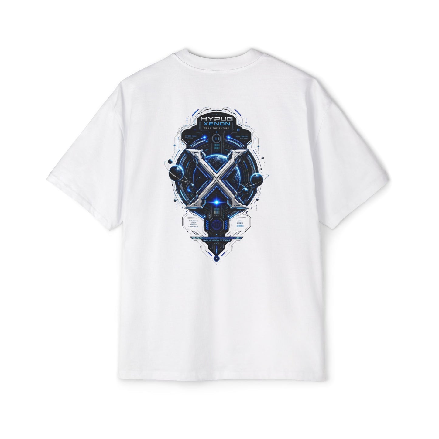 HYPUG XENON Cyber Orbit T-shirt back with futuristic orbital X graphic