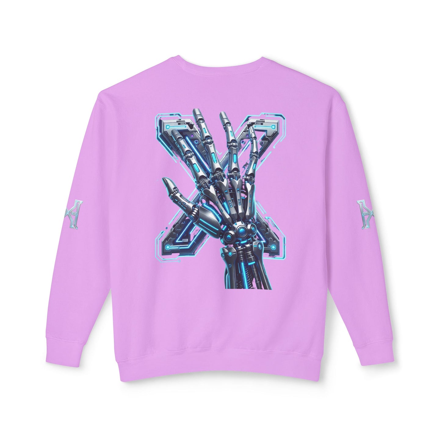 Hypug Xenon Cyber X Ribcage Crewneck Sweatshirt — Futuristic Robotic Hand Graphic