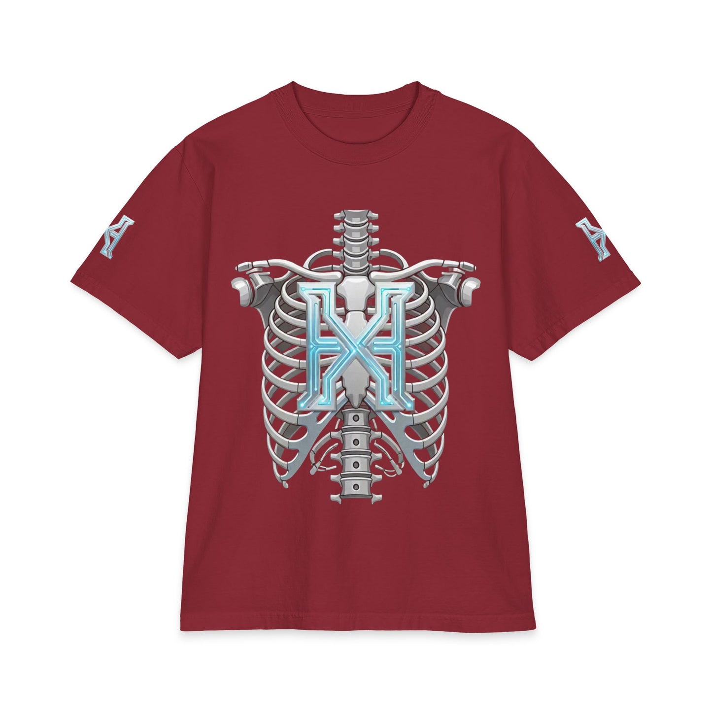 Hypug Cyber Skeleton Tee — Robotic X Ribcage Graphic Shirt