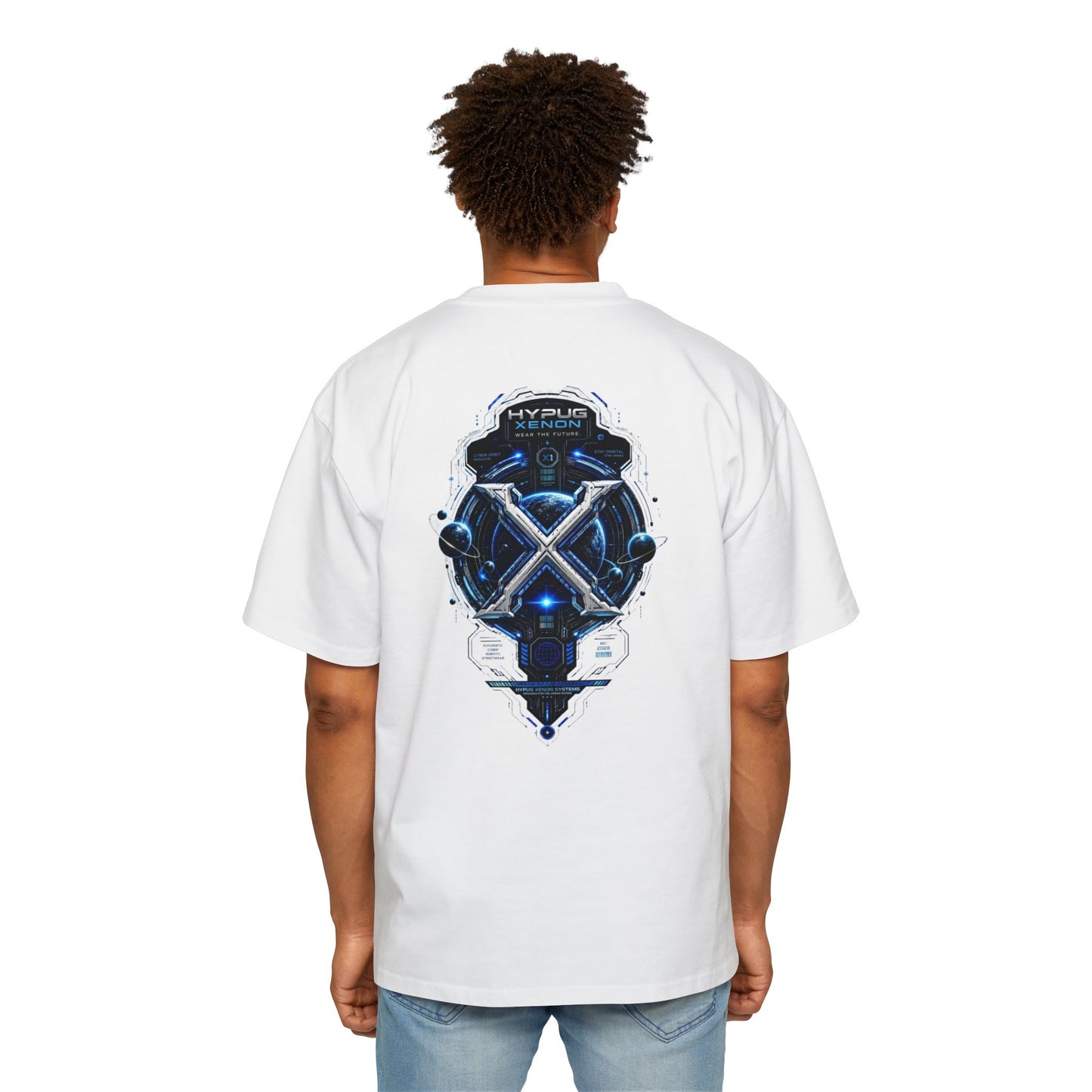 HYPUG XENON Cyber Orbit T-shirt back with futuristic orbital X graphic