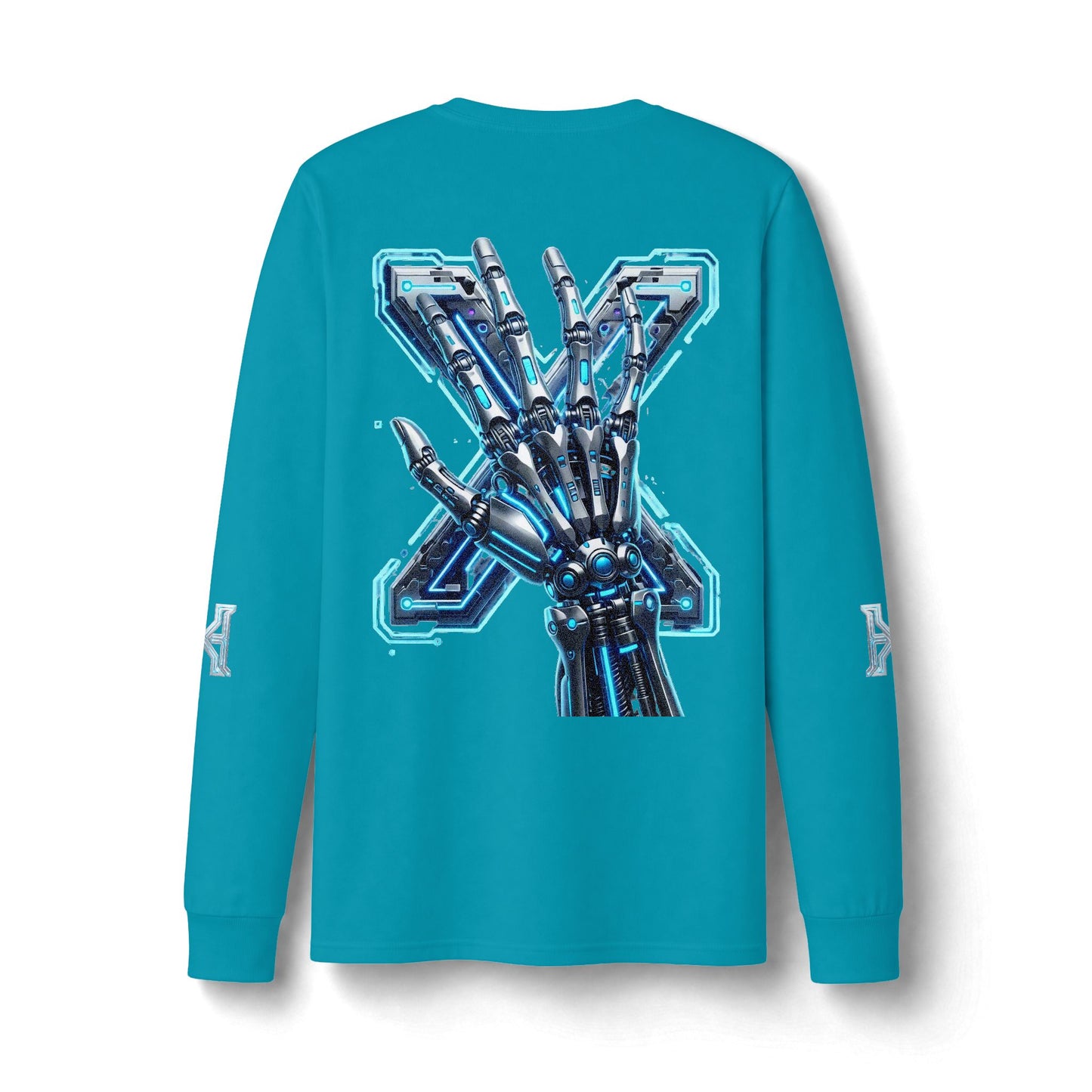 Hypug Xenon Cyber Skeleton Long Sleeve Tee — Futuristic Robotic X Ribcage Graphic