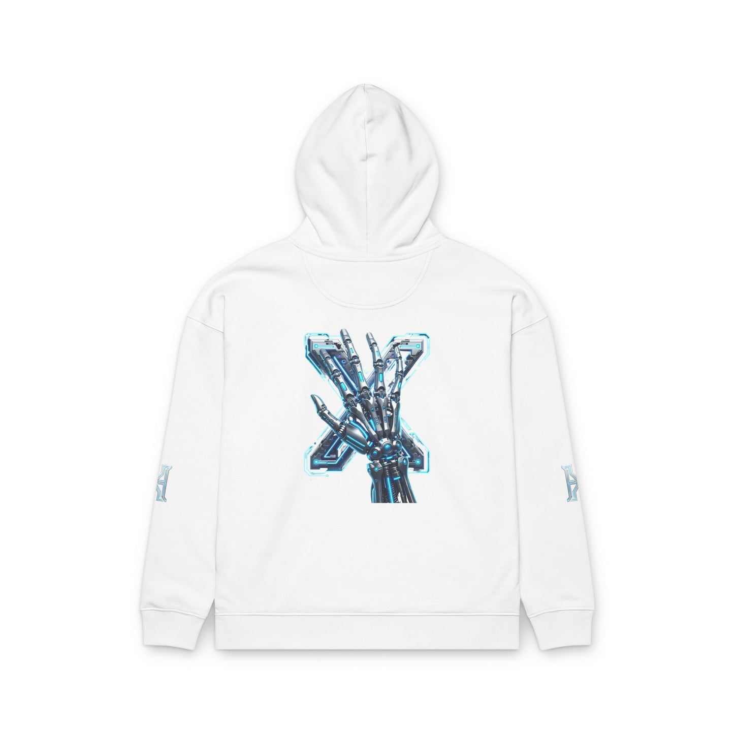 Hypug Xenon Hoodie — Cybernetic Spine & Robotic Hand Graphic Pullover