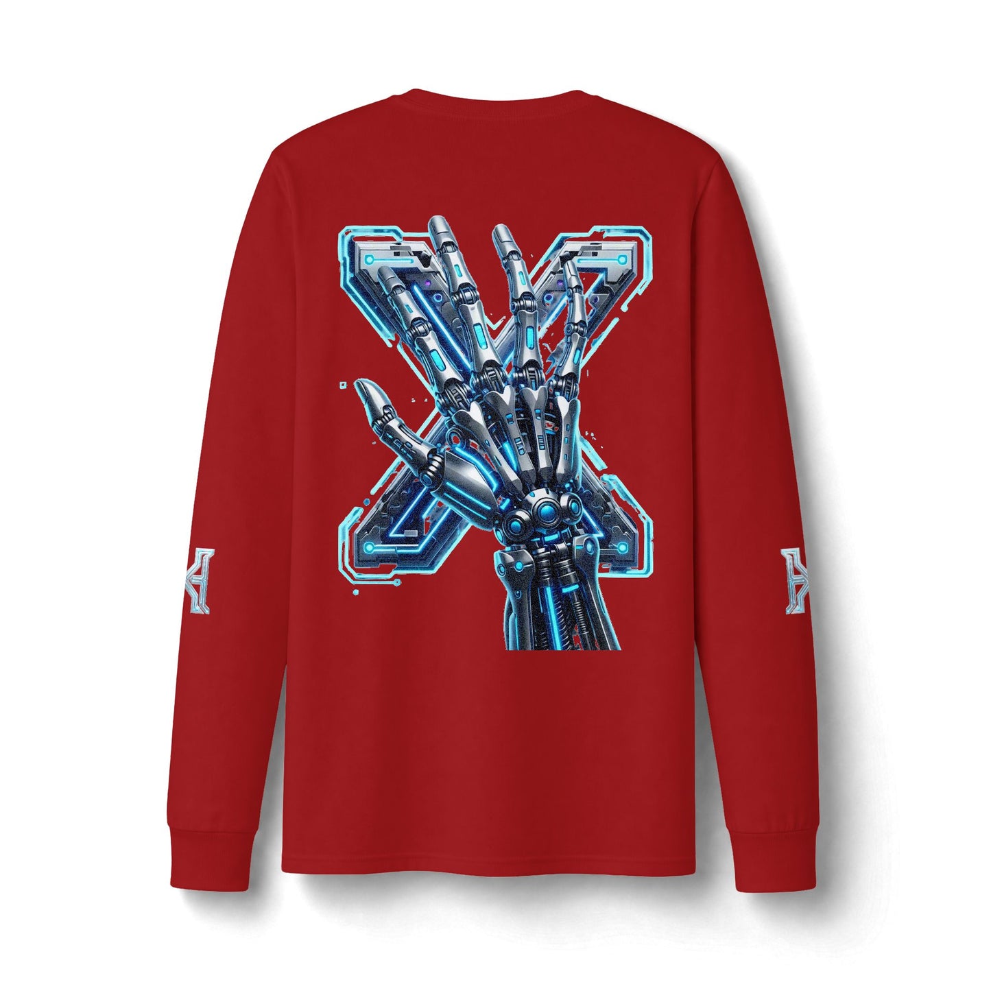 Hypug Xenon Cyber Skeleton Long Sleeve Tee — Futuristic Robotic X Ribcage Graphic