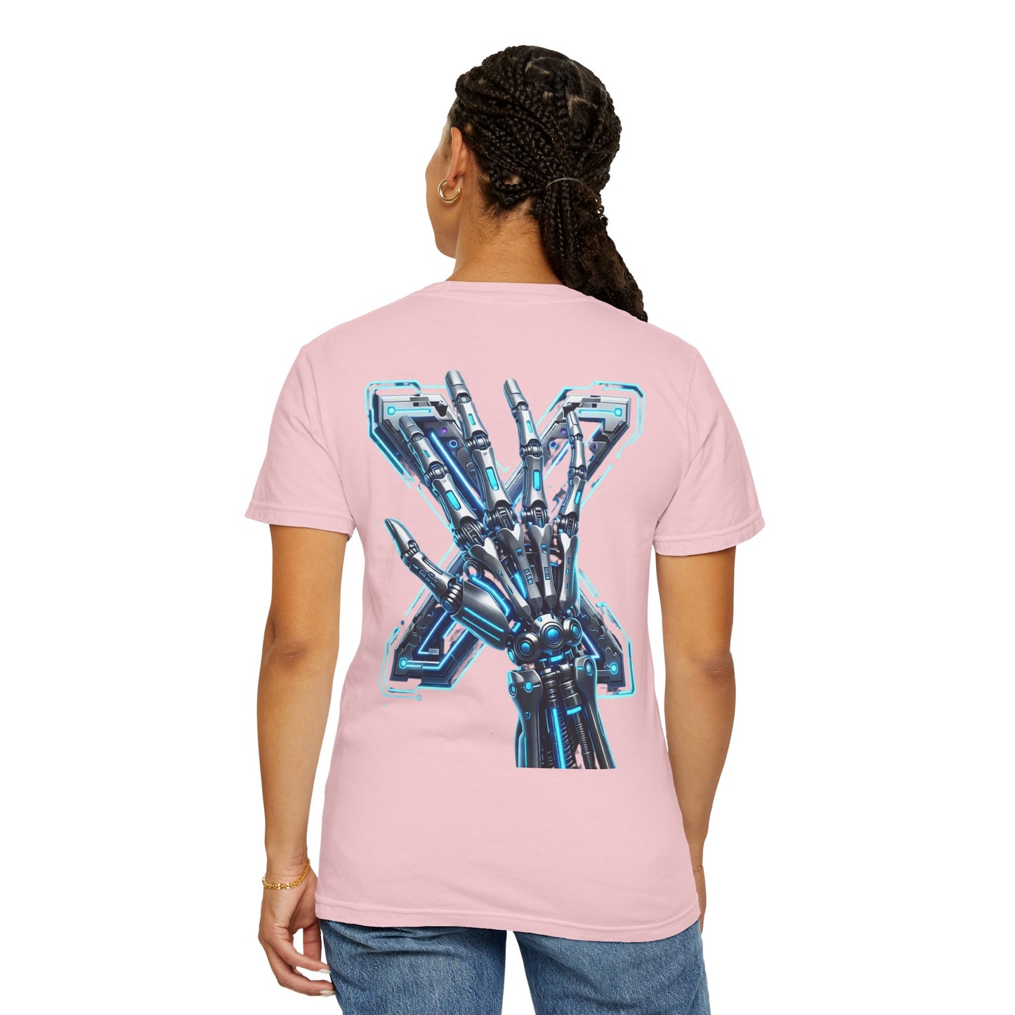 Hypug Xenon Skeleton Ribcage & Robotic X T-Shirt — Futuristic Tech Anatomy Tee