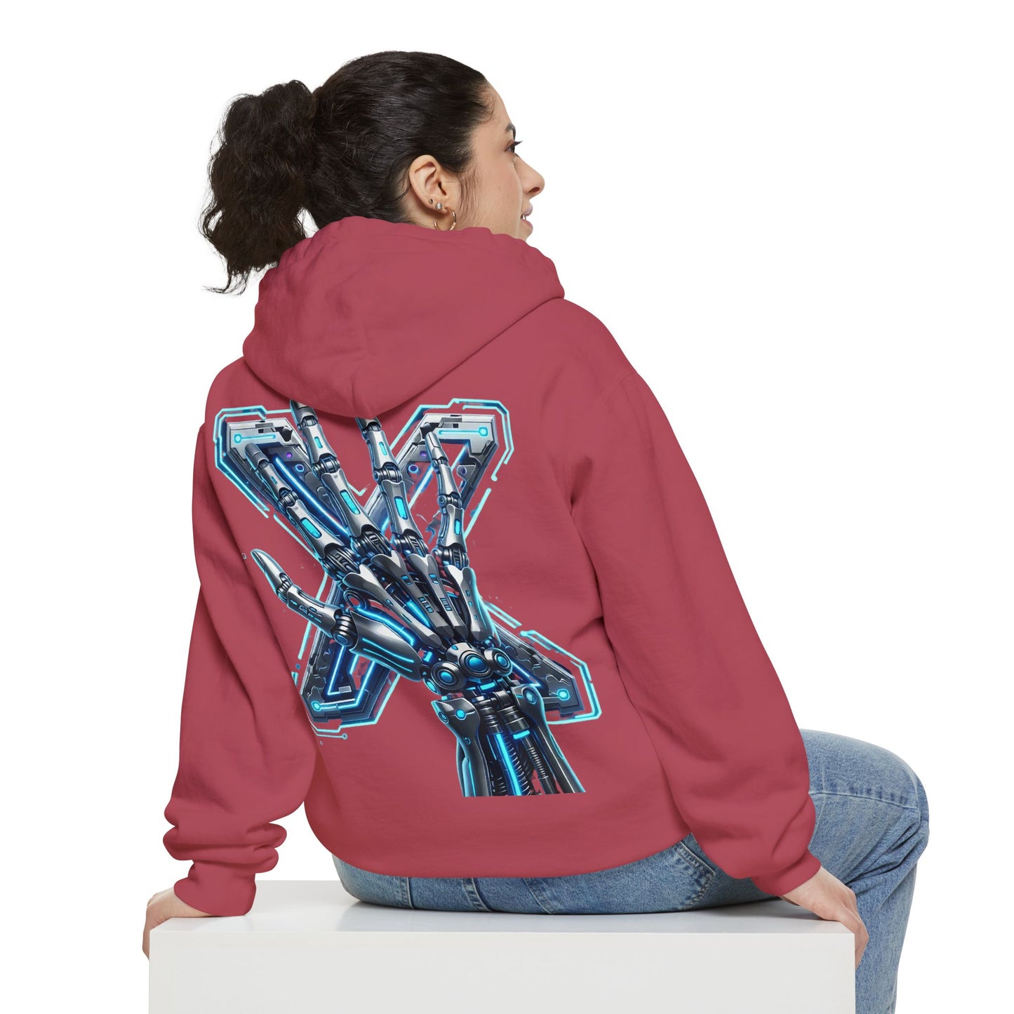 Hypug Xenon Ribcage Anatomy Hoodie — Blue Gothic Spine Chest Design