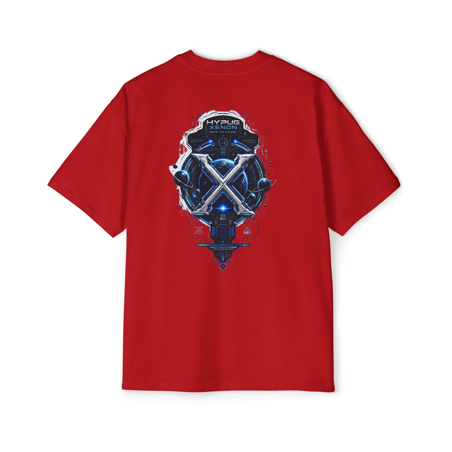 HYPUG XENON Cyber Orbit T-shirt back with futuristic orbital X graphic