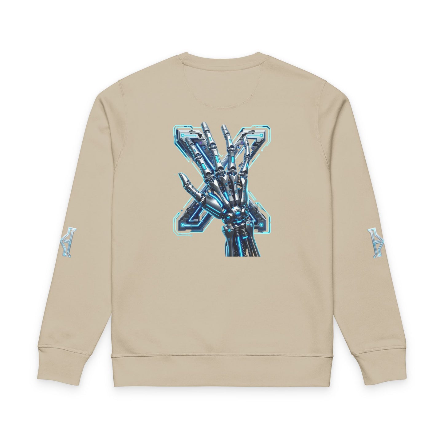 Hypug Xenon Skeleton X Crewneck Sweatshirt — Futuristic Robotic Ribcage Graphic