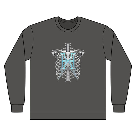 Hypug Xenon Ribcage X-Ray Long Sleeve — Skeleton Chest Anatomy Graphic Shirt - HYPUG XENON