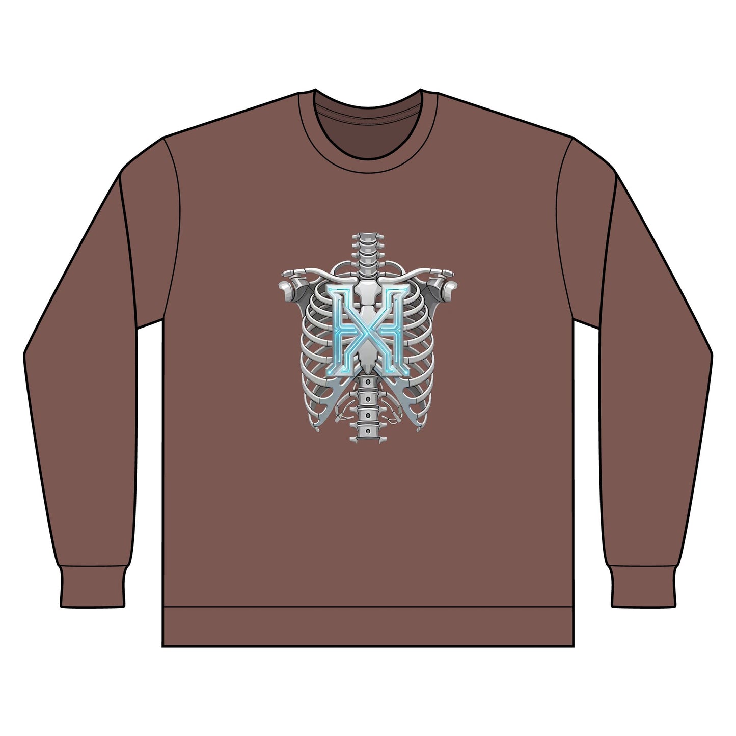 Hypug Xenon Ribcage X-Ray Long Sleeve — Skeleton Chest Anatomy Graphic Shirt