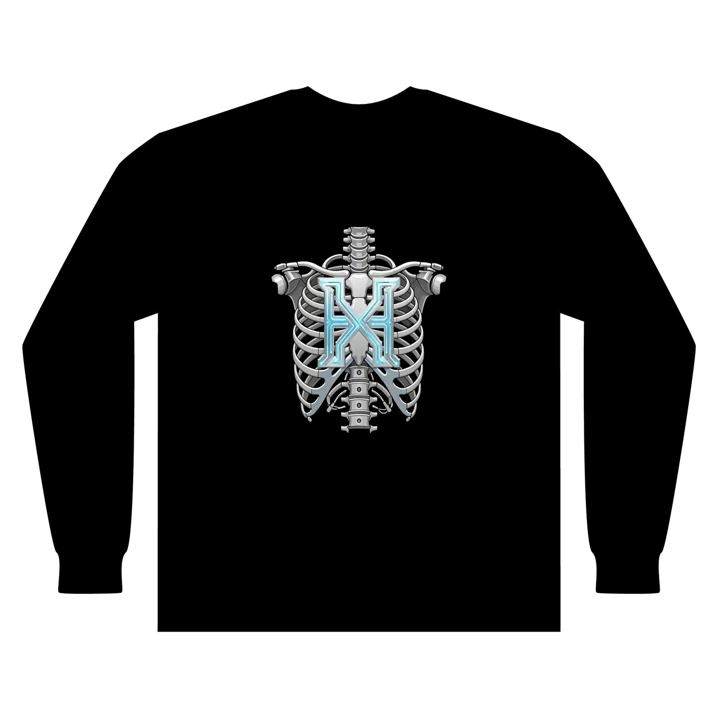Hypug Xenon Ribcage X-Ray Long Sleeve — Skeleton Chest Anatomy Graphic Shirt