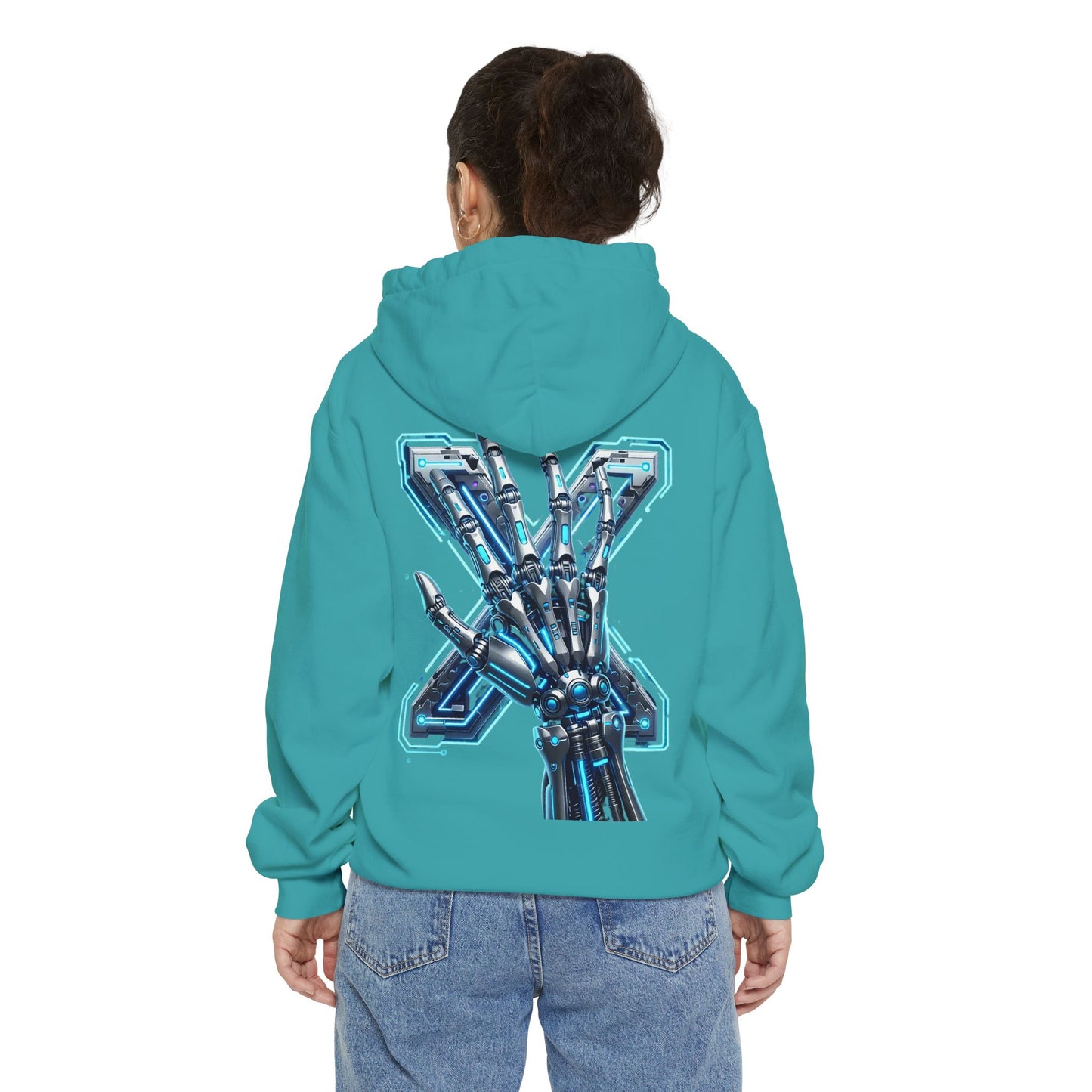Hypug Xenon Ribcage Anatomy Hoodie — Blue Gothic Spine Chest Design