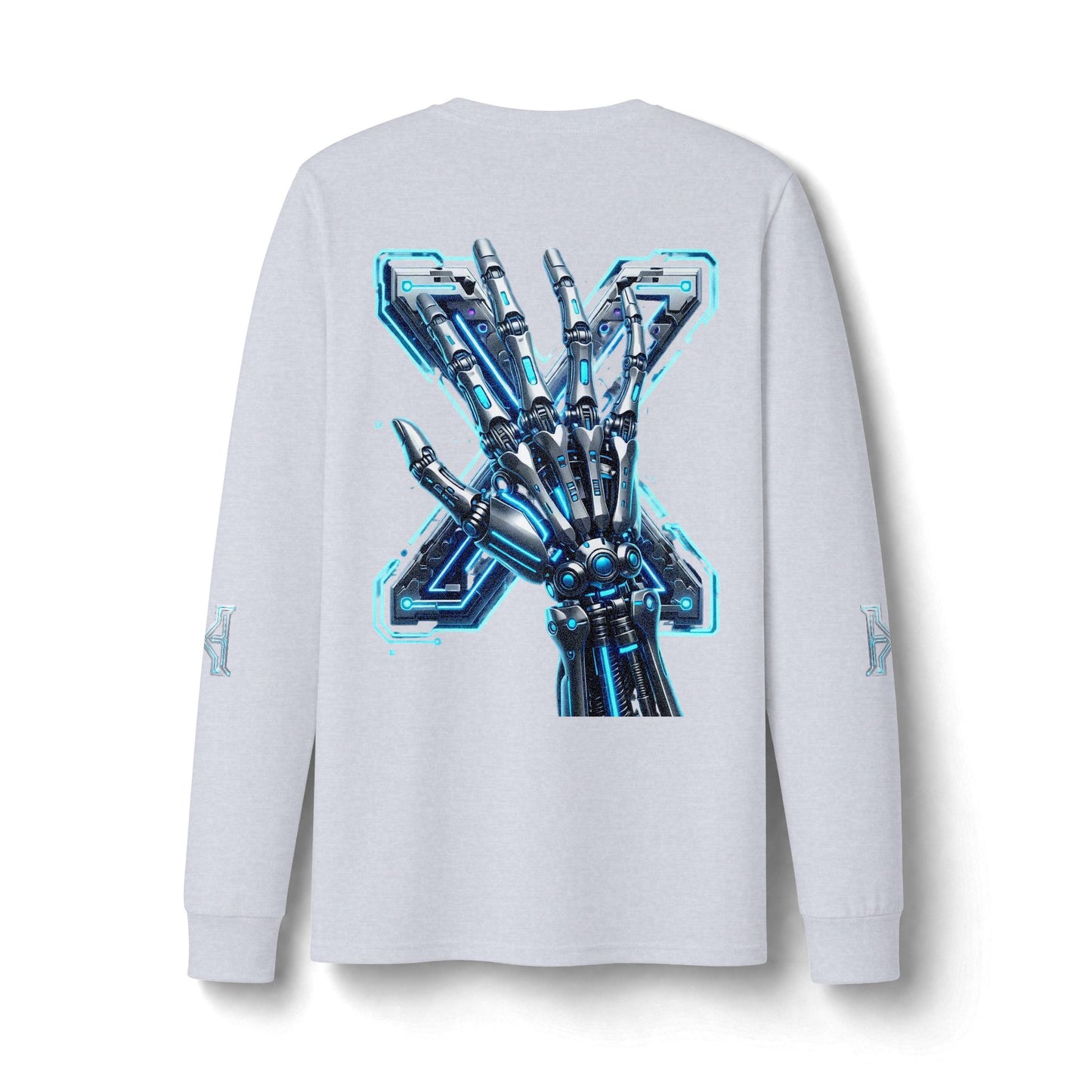 Hypug Xenon Cyber Skeleton Long Sleeve Tee — Futuristic Robotic X Ribcage Graphic