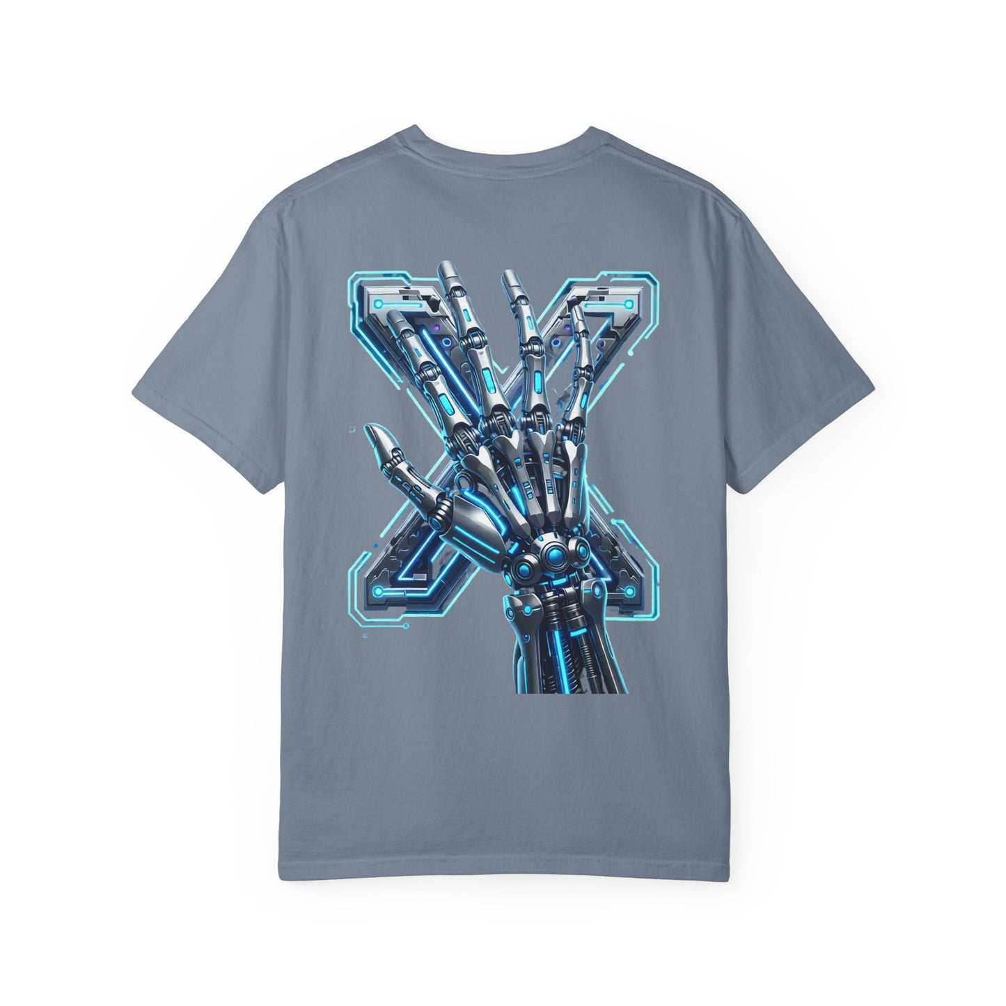 Hypug Xenon Skeleton Ribcage & Robotic X T-Shirt — Futuristic Tech Anatomy Tee