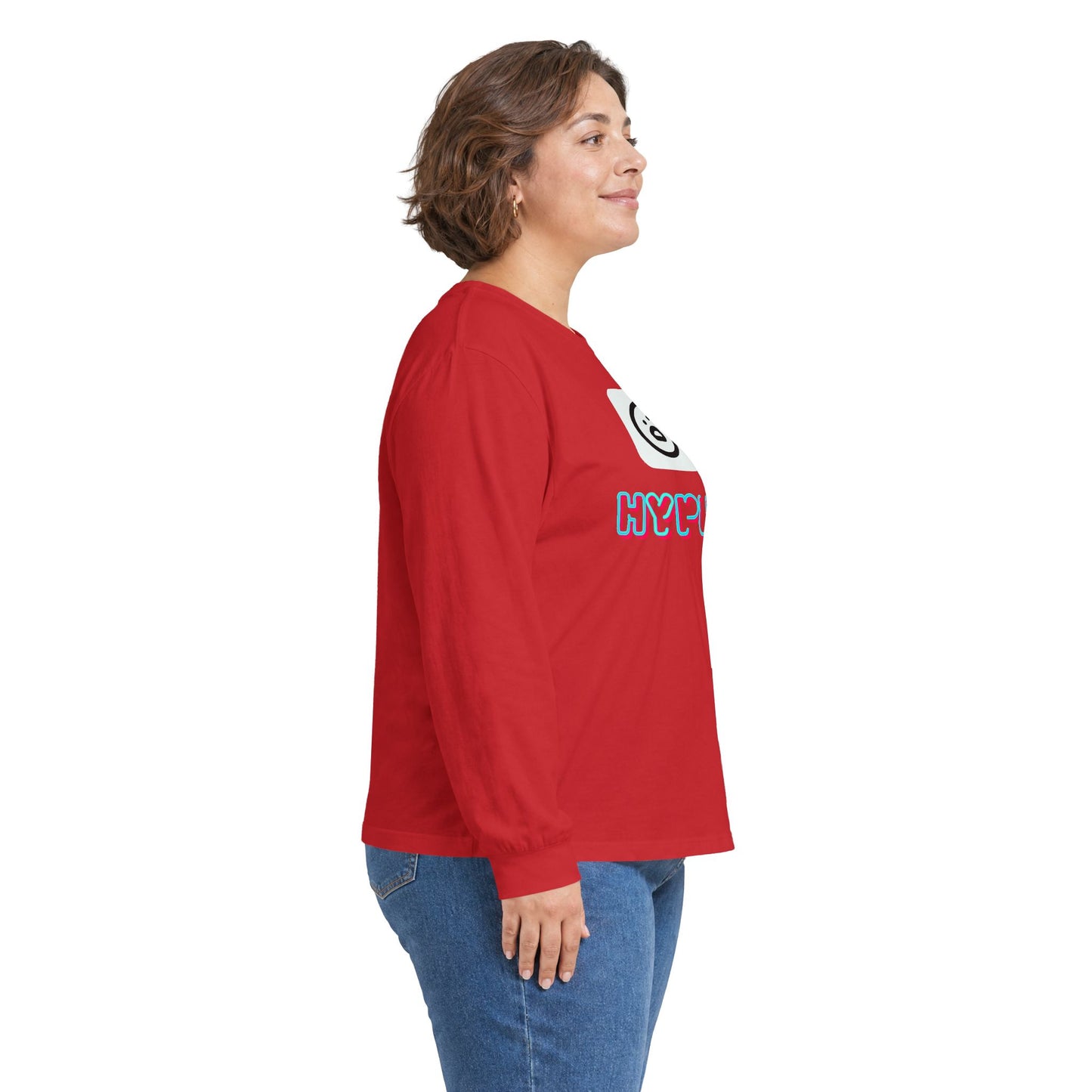 Big Dog Pug Graphic Long Sleeve Tee — Cute Dog Face Crewneck