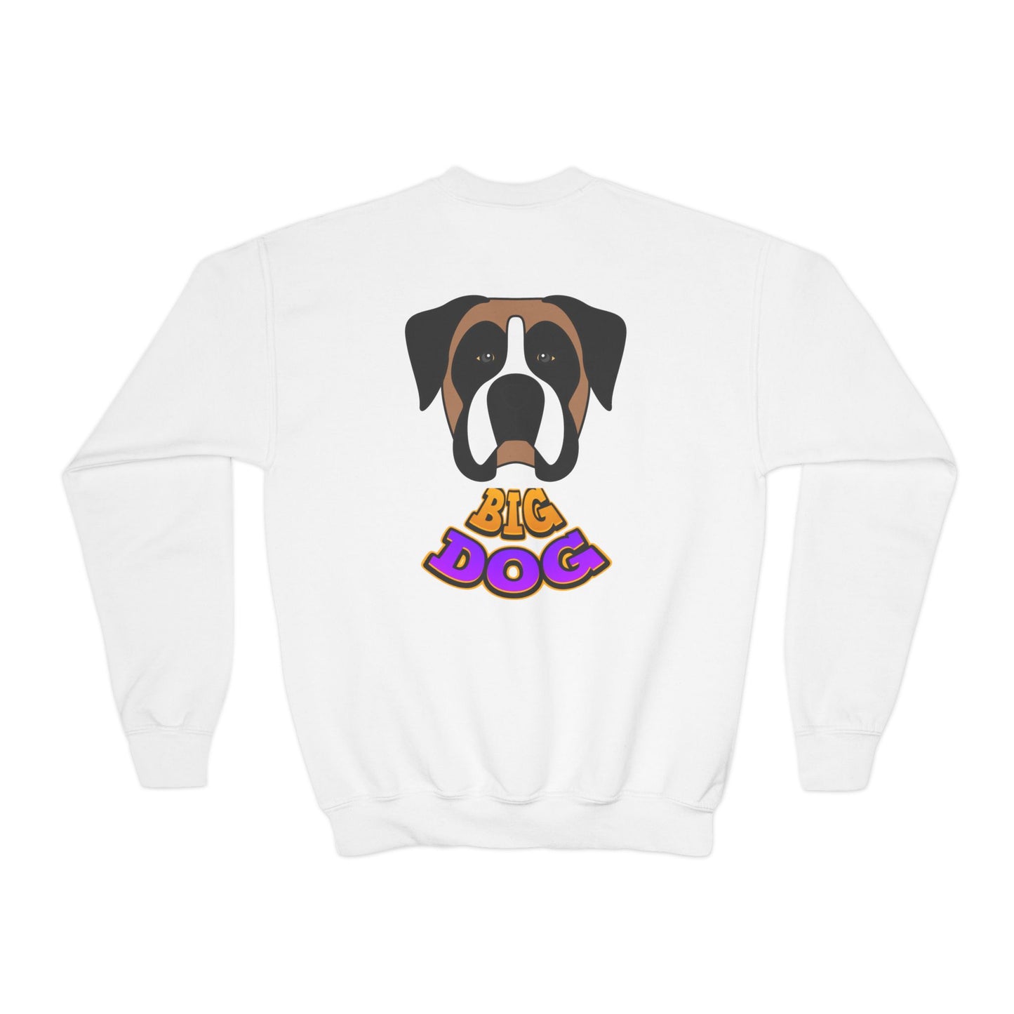 Big Dog Youth Crewneck Sweatshirt — Cute Cartoon Dog Graphic